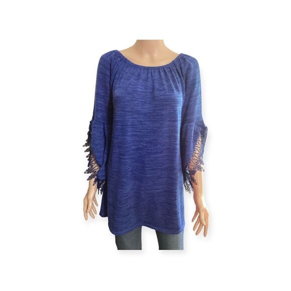 Vintage Win Win Open Sleeve Lace Tunic S-M - Picture 1 of 6